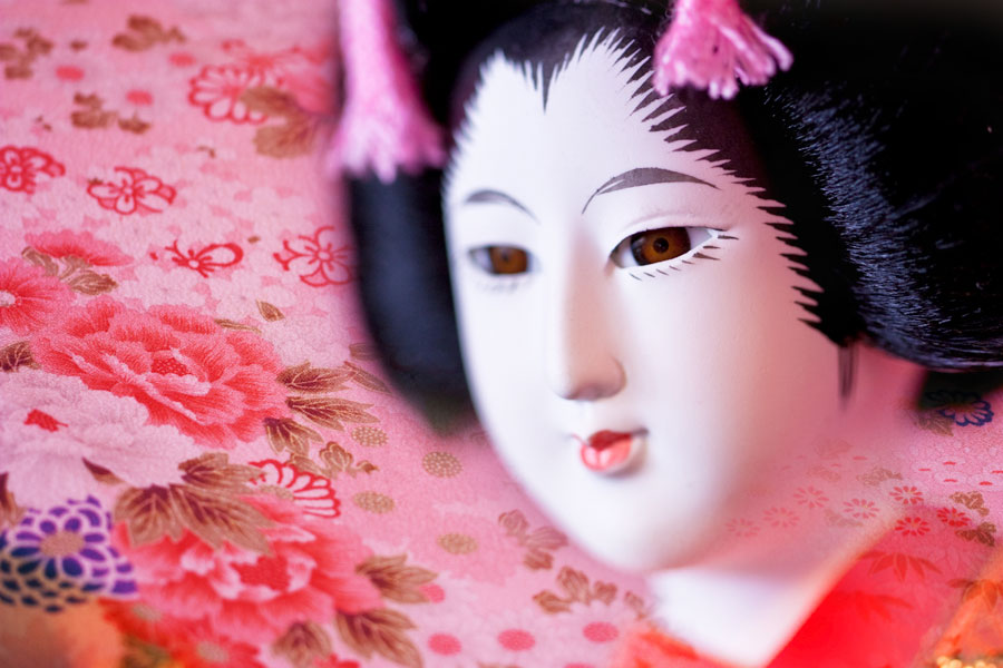 Geisha Doll - After processing with fine art digital texture overlays in Photoshop