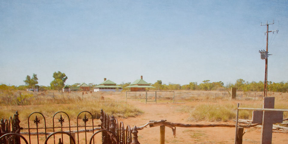Tennant Creek Telegraph Station buildings viewed from the cemetery
