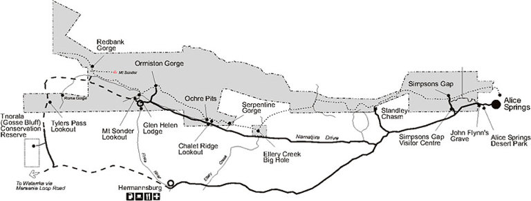 West McDonnell National Park Map